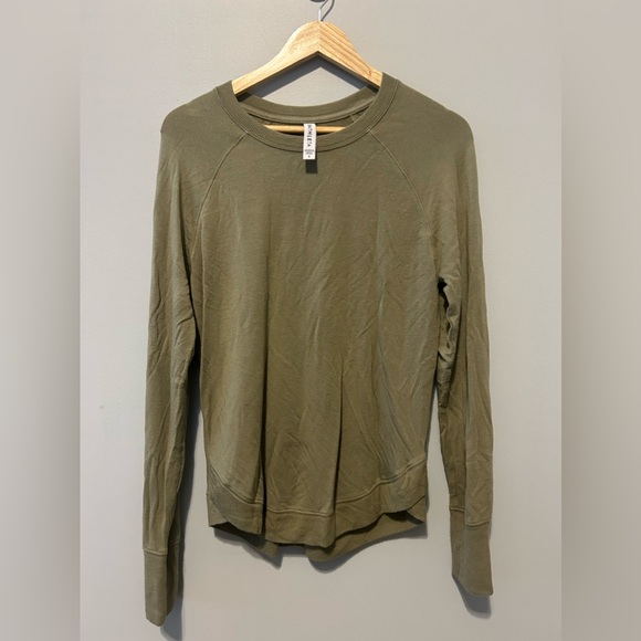 Athleta Mindset Long Sleeve Crewneck Pullover Small - Olive Green - Picture 3 of 11